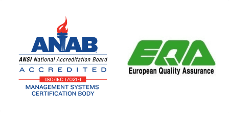 ANAB ISO/IEC 17021-1 認定 / EQA European Quality Assurance 認証マーク
